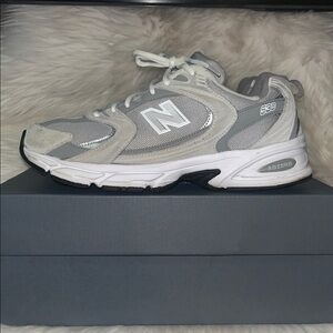 New Balance 530 🐺 Light Gray and White Running Shoes